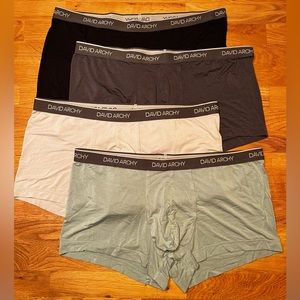 David Archy, lot of four pairs, super soft trunk bamboo boxer briefs